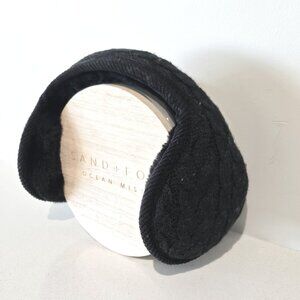 Surblue Unisex Warm Knit Cashmere Winter Pure Color Earmuffs with Fur Earwarmer